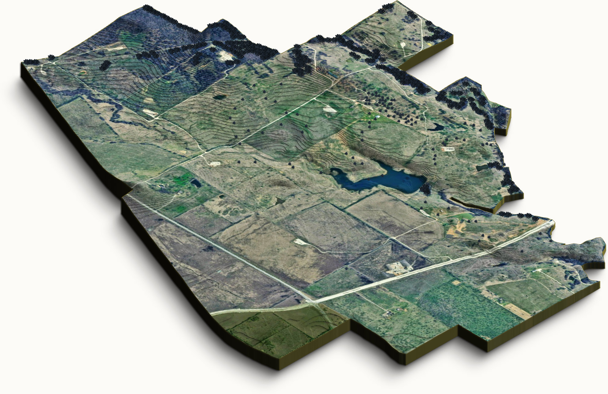 Topographical map of Furst Ranch