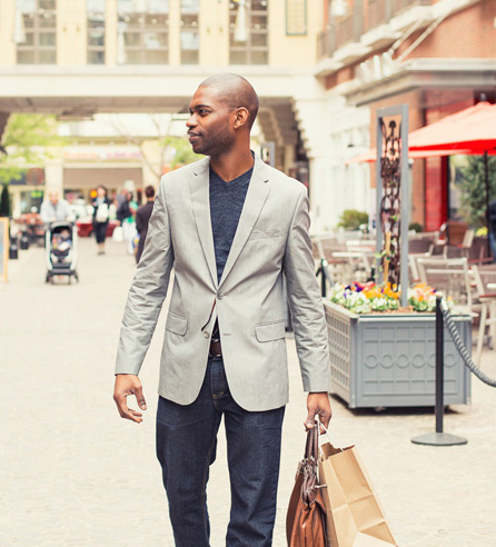 man in suit shopping